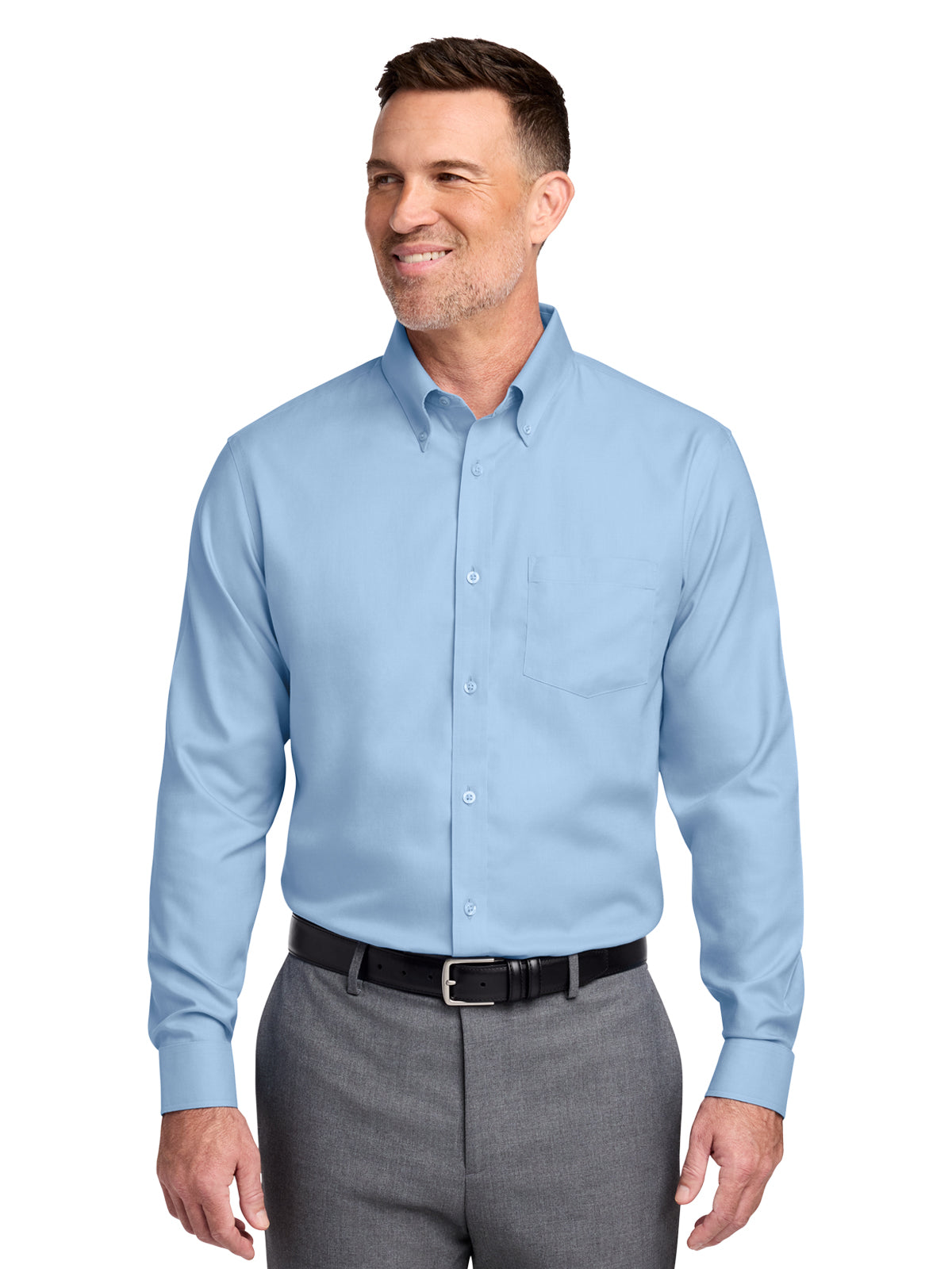 Men's 1-Pocket Stretch Nailhead Shirt - BB18002 - Newport Blue