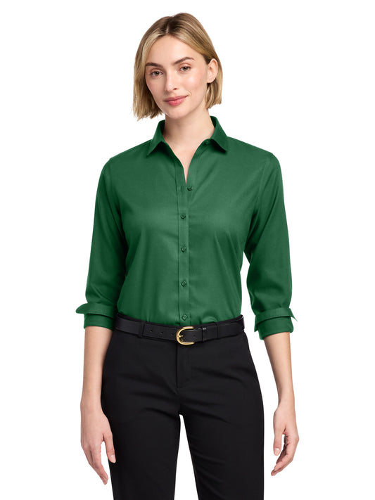 Women's Pocketless Stretch Nailhead Shirt - BB18003 - Club Green