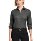 Women's Pocketless Stretch Nailhead Shirt - BB18003 - Deep Black