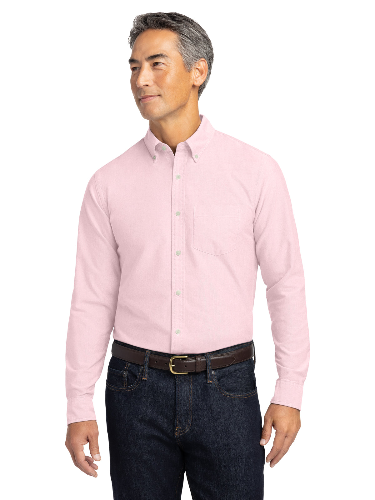Men's 1-Pocket Oxford Cloth Shirt - BB18004 - Soft Pink