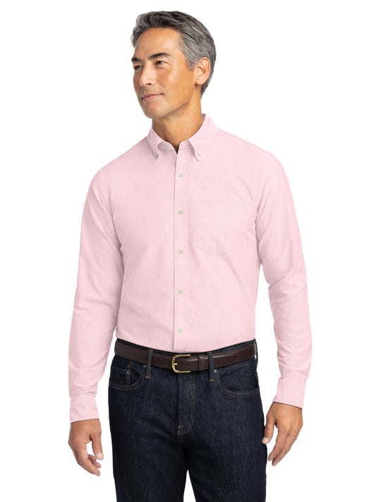 Men's 1-Pocket Oxford Cloth Shirt - BB18004 - Soft Pink
