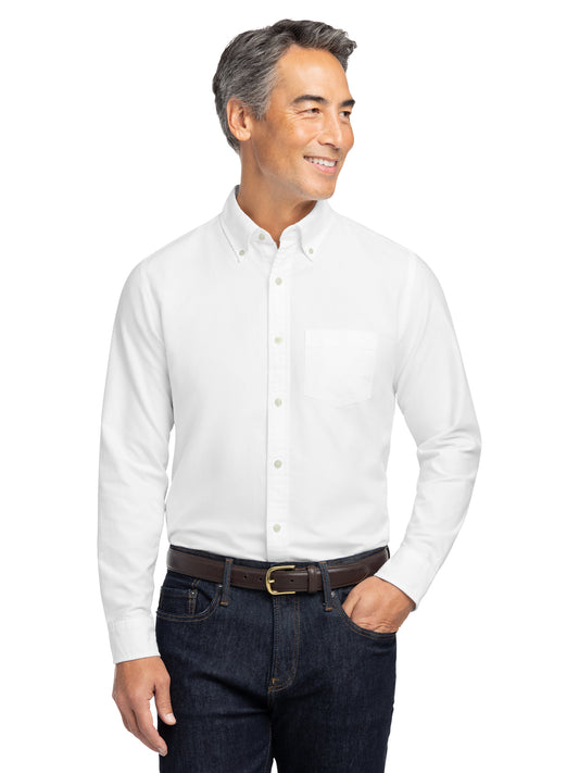Men's 1-Pocket Oxford Cloth Shirt - BB18004 - White
