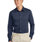Men's Pocketless Tech Stretch Patterned Shirt - BB18006 - Navy Blazer/ White Grid Check