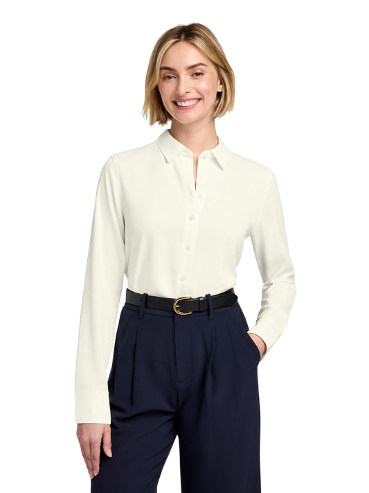 Women's Pocketless Full-Button Blouse - BB18007 - Off White