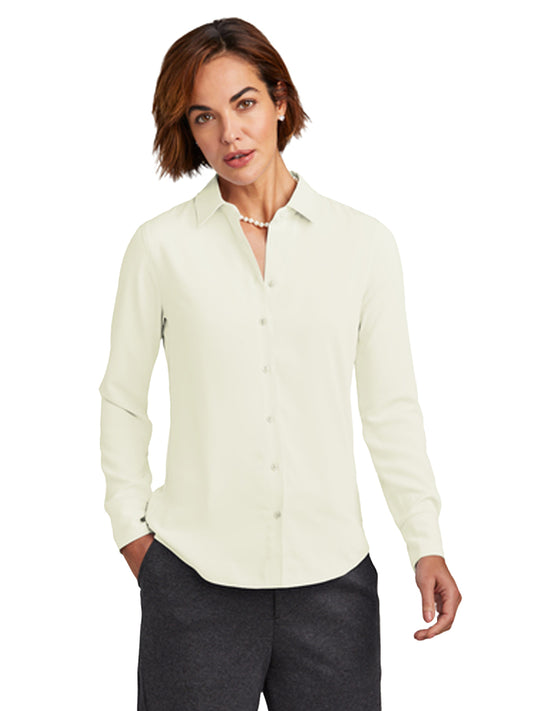 Women's Pocketless Full-Button Blouse - BB18007 - Off White