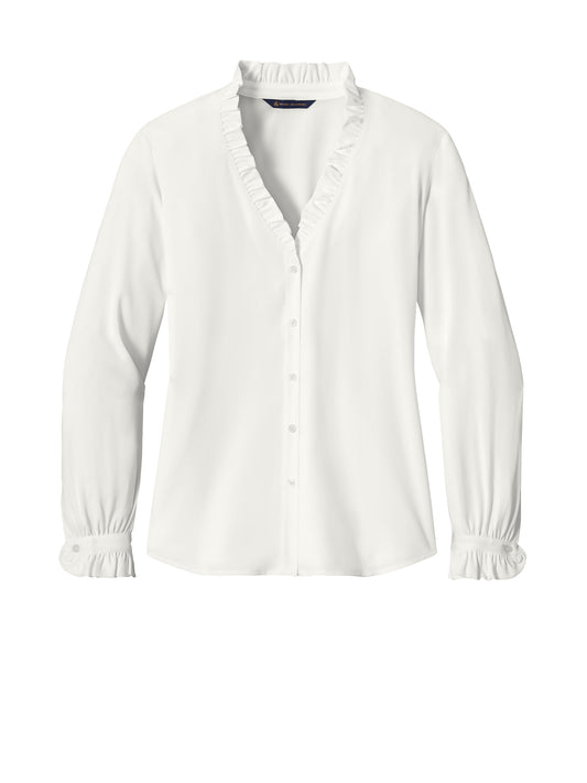 Women’s Long Sleeve Ruffle Collar Blouse - BB18011 - Off White
