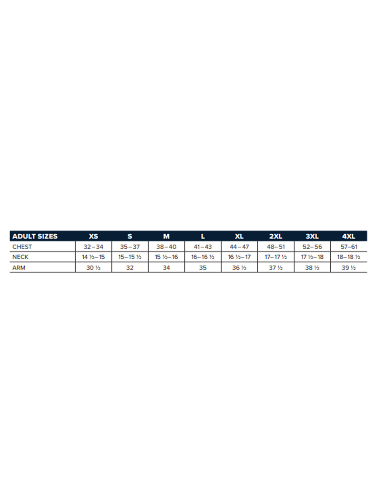 SIZECHART