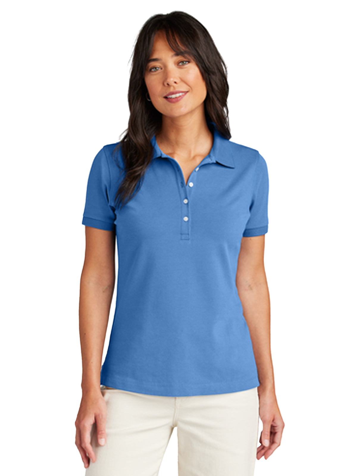 Women's Pocketless Pique Polo - BB18201 - Charter Blue