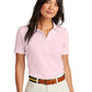 Women's Pocketless Pique Polo - BB18201 - Pearl Pink