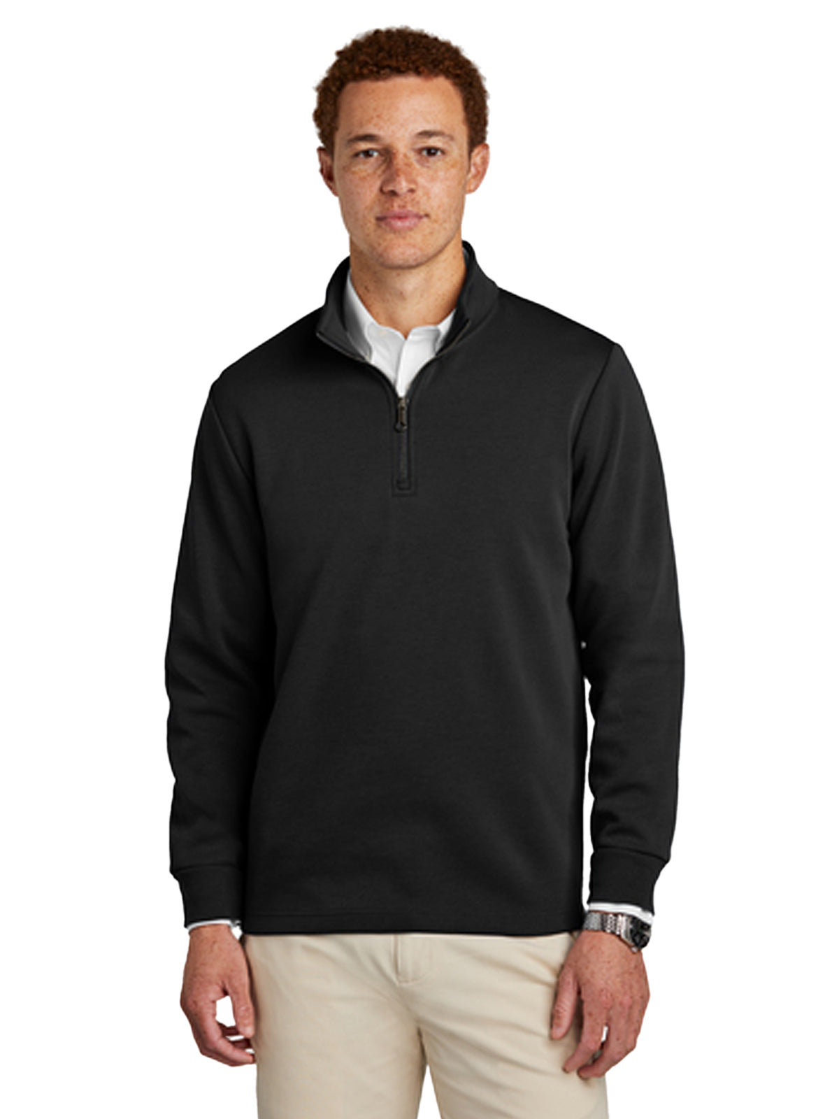 Men's Pocketless 1/4-Zip Sweatshirt - BB18206 - Deep Black