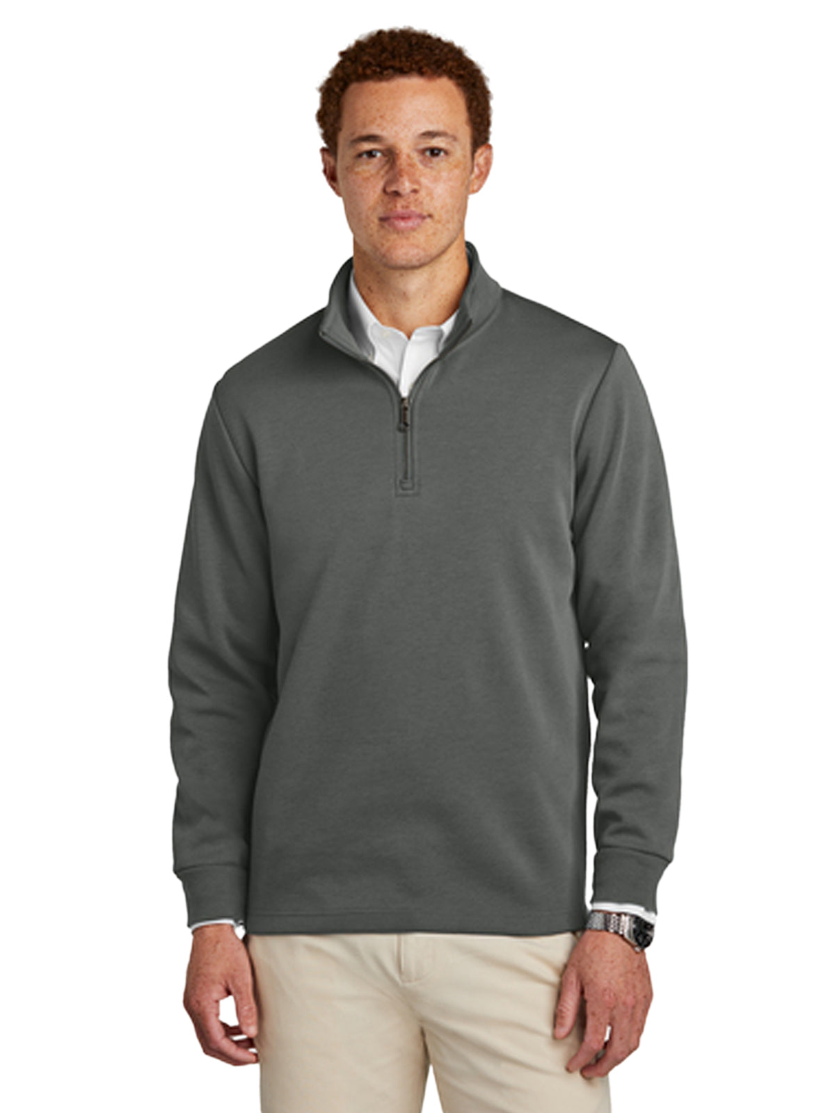 Men's Pocketless 1/4-Zip Sweatshirt - BB18206 - Windsor Grey