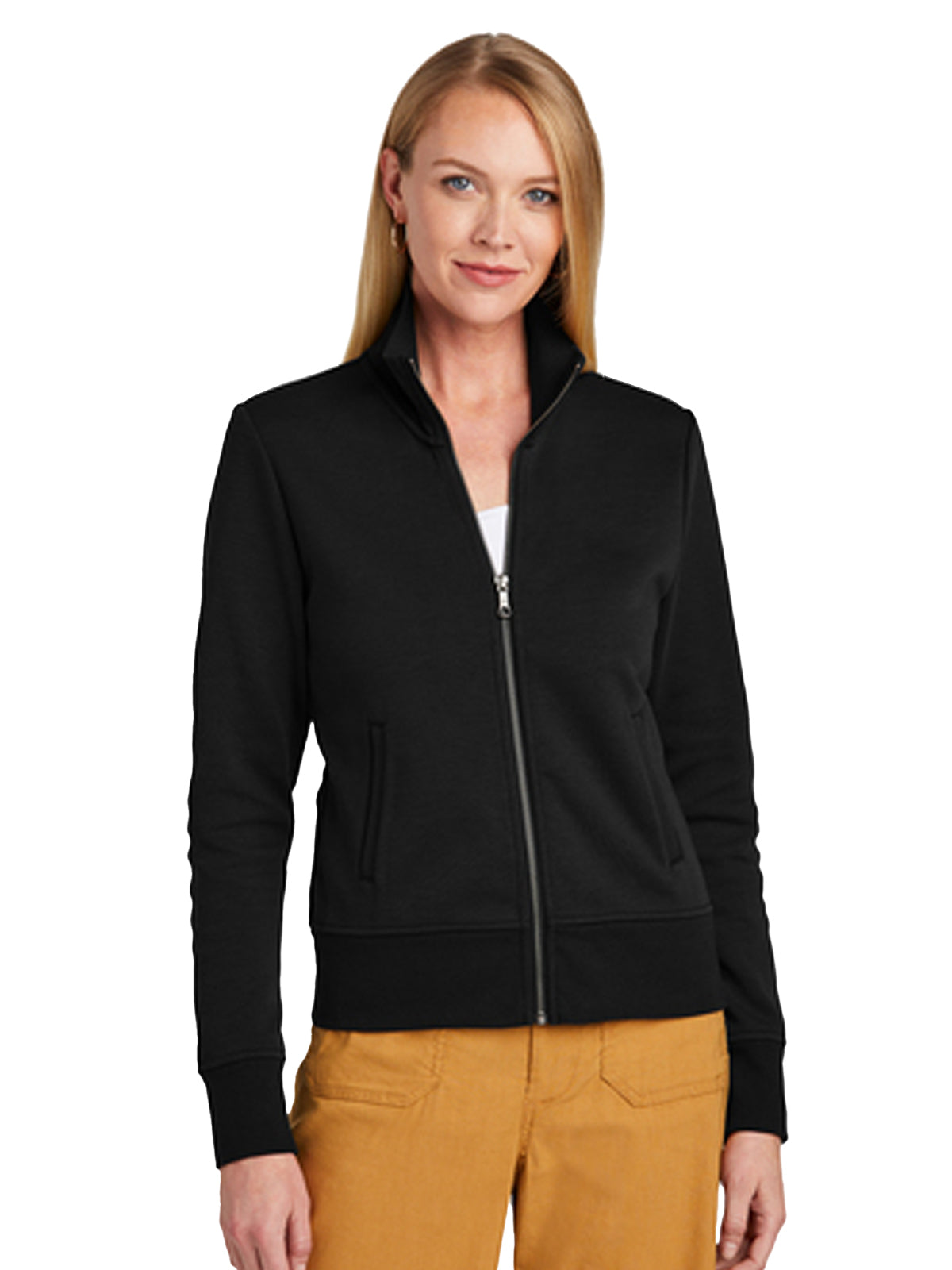 Women's 2-Pocket Full-Zip Jacket - BB18211 - Deep Black