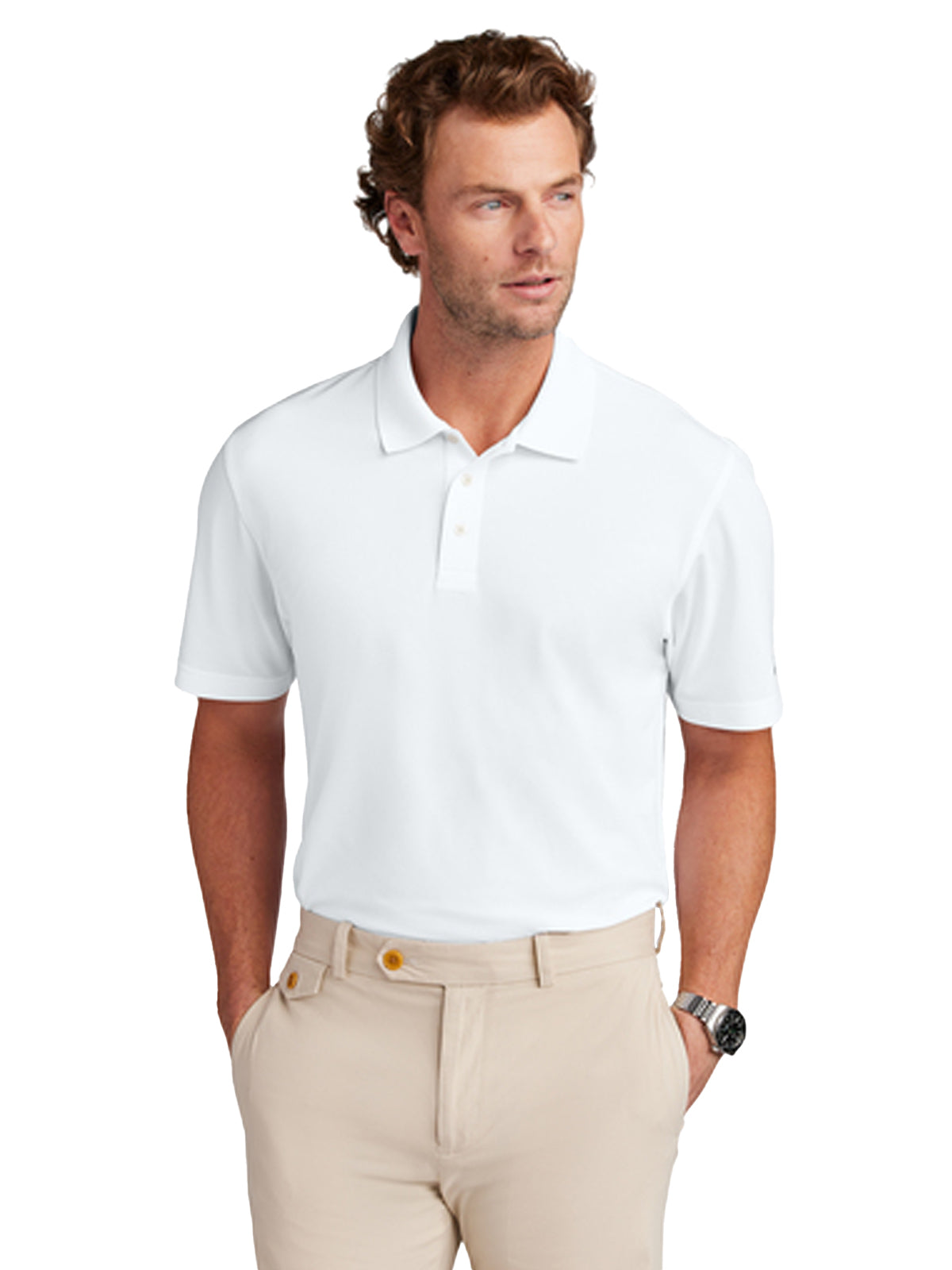 Men's Pocketless Performance Polo - BB18220 - White