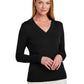Women's Pocketless V-Neck Sweater - BB18401 - Deep Black