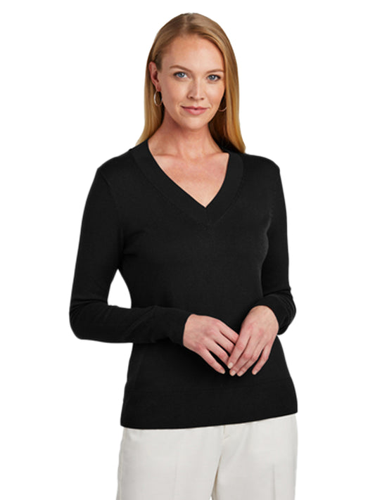 Women's Pocketless V-Neck Sweater - BB18401 - Deep Black
