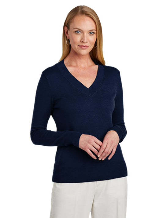 Women's Pocketless V-Neck Sweater - BB18401 - Navy Blazer