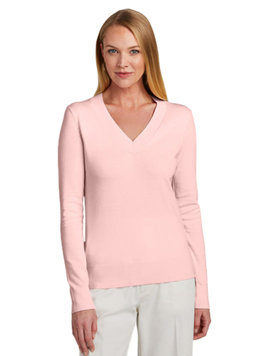 Women's Pocketless V-Neck Sweater - BB18401 - Pearl Pink