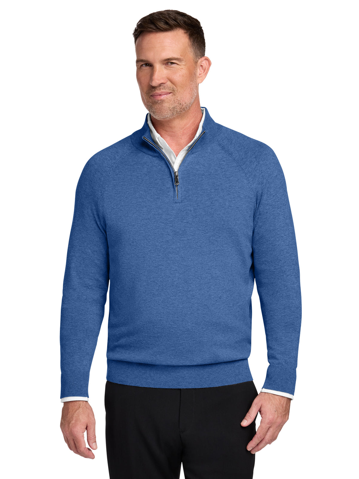 Men's Pocketless 1/4-Zip Sweater - BB18402 - Charter Blue Heather