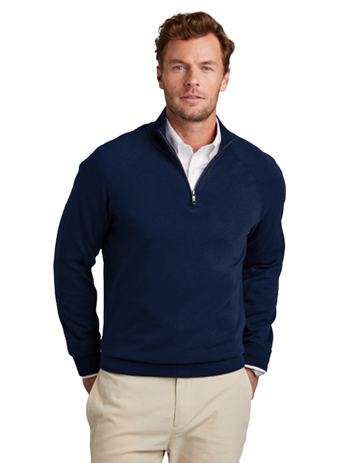Men's Pocketless 1/4-Zip Sweater - BB18402 - Navy Blazer