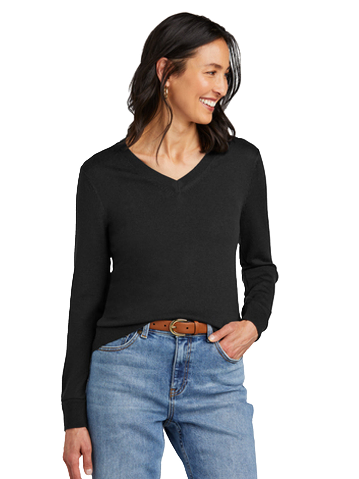 Women's Pocketless Merino Sweater - BB18411 - Deep Black
