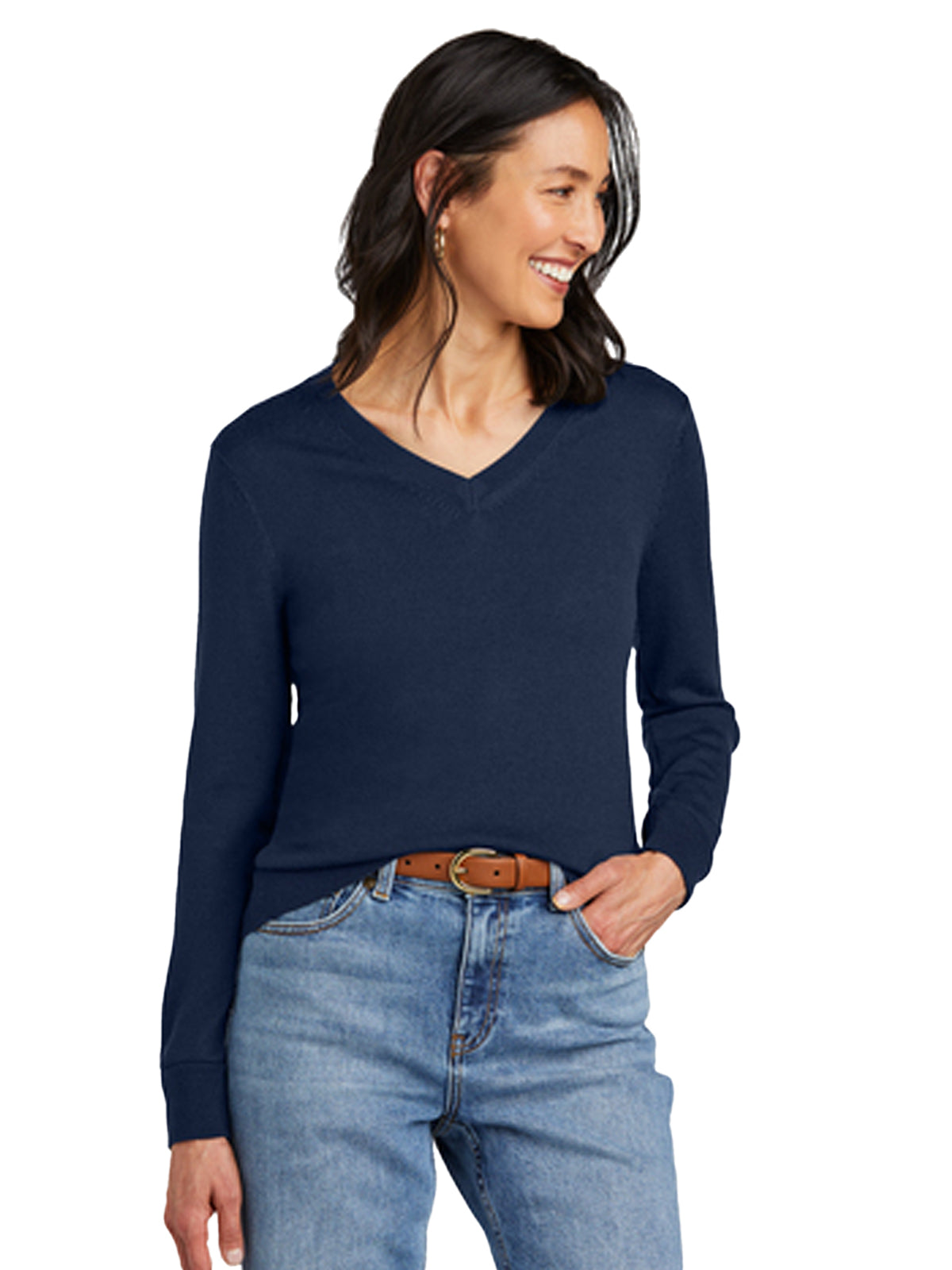 Women's Pocketless Merino Sweater - BB18411 - Navy Blazer