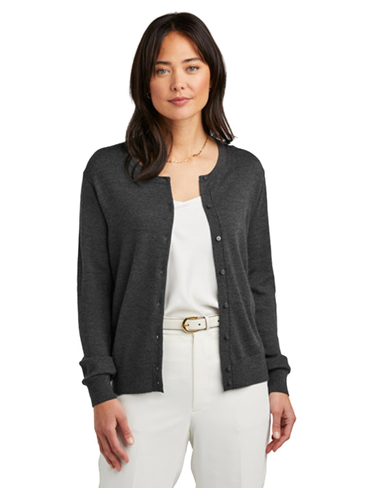 Women's Pocketless Merino Cardigan Sweater - BB18413 - Deep Black