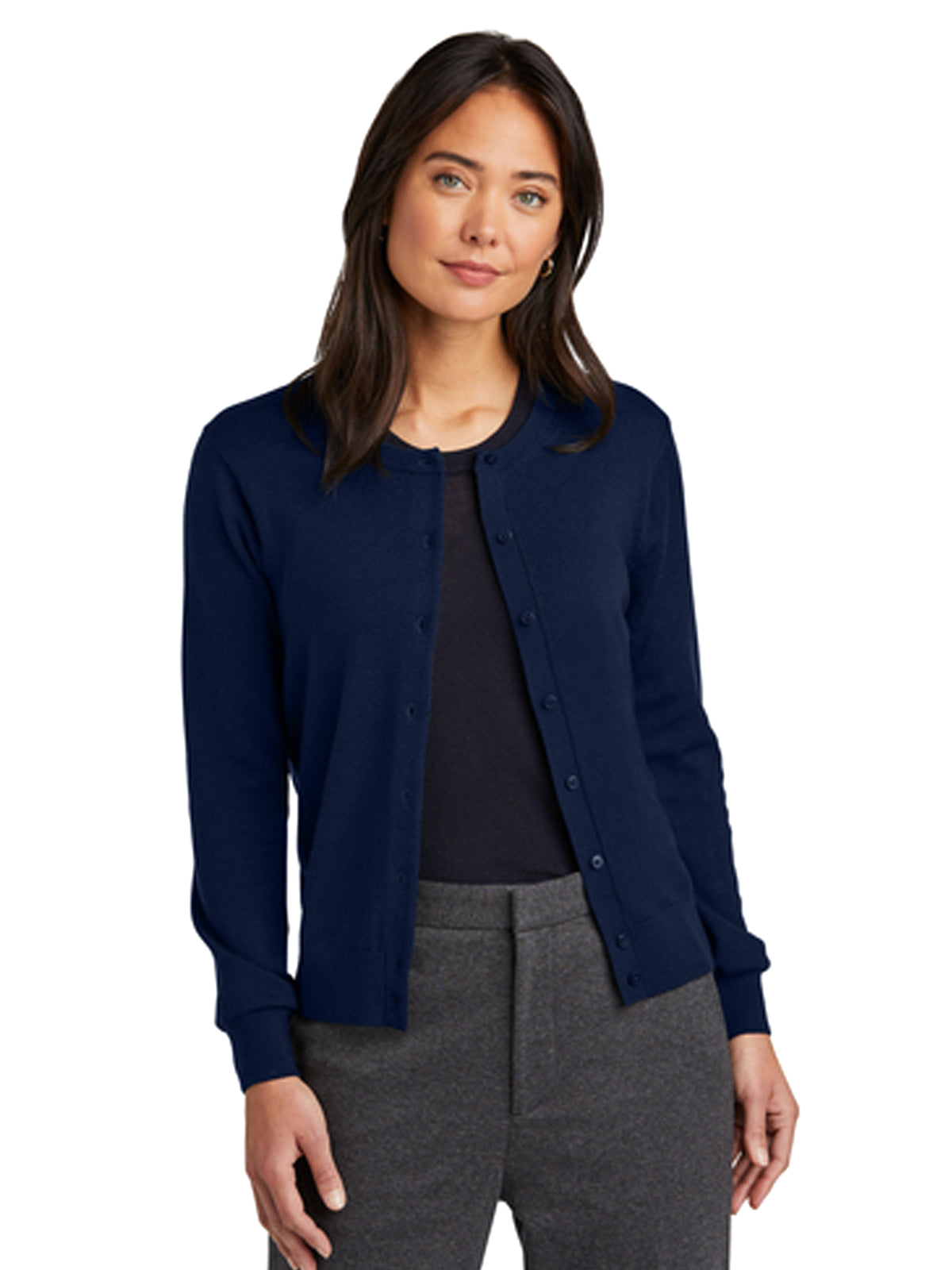 Women's Pocketless Merino Cardigan Sweater - BB18413 - Navy Blazer