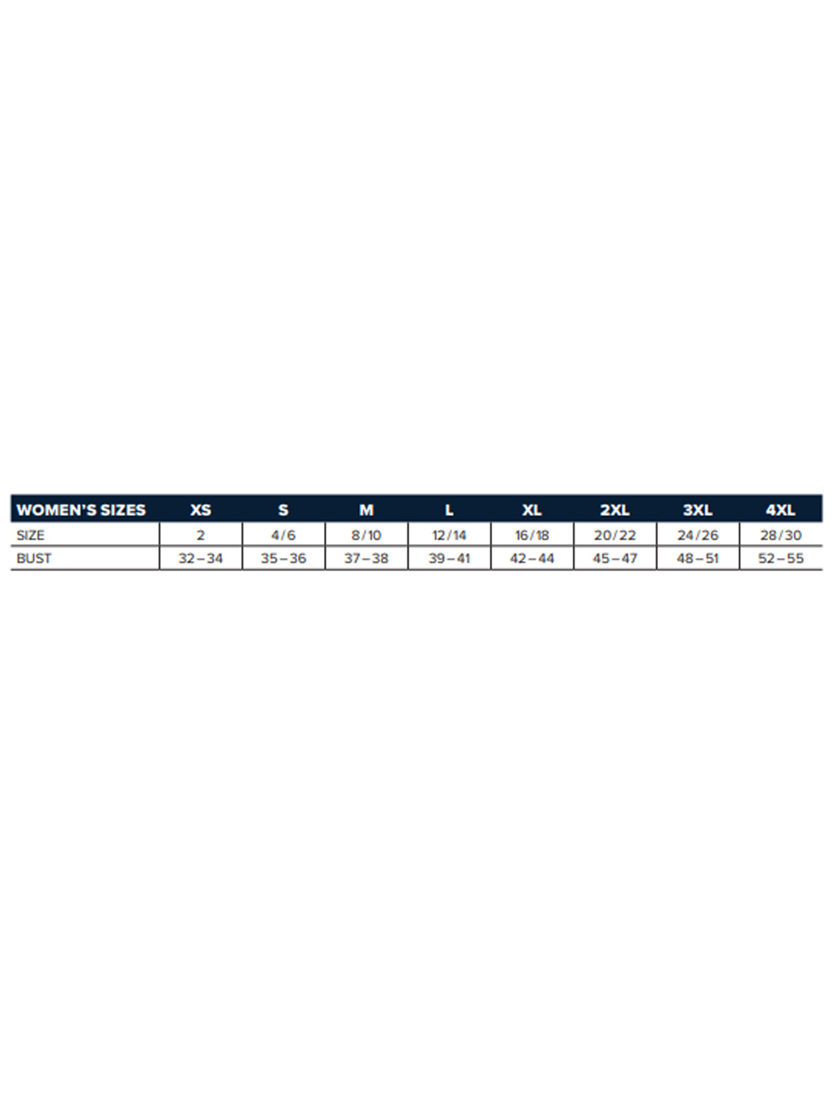 SIZECHART