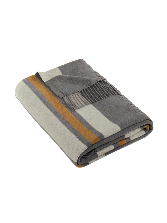 Multi-Color Heritage Blanket - BB19000 - Shadow Grey/ Marshmallow/ Tan