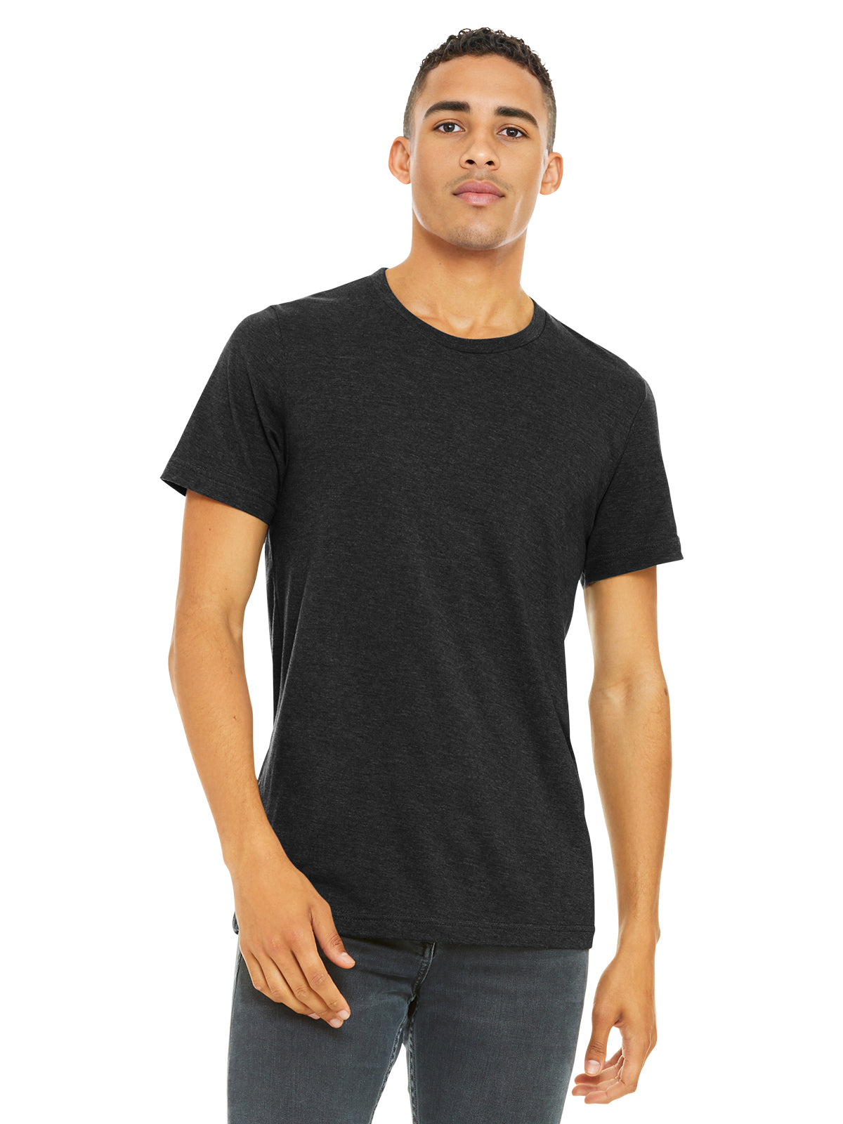 Unisex Heather CVC Short Sleeve Tee - BC3001CVC - Black Heather