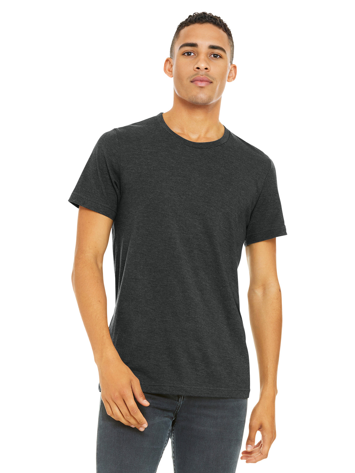 Unisex Heather CVC Short Sleeve Tee - BC3001CVC - Dark Grey Heather