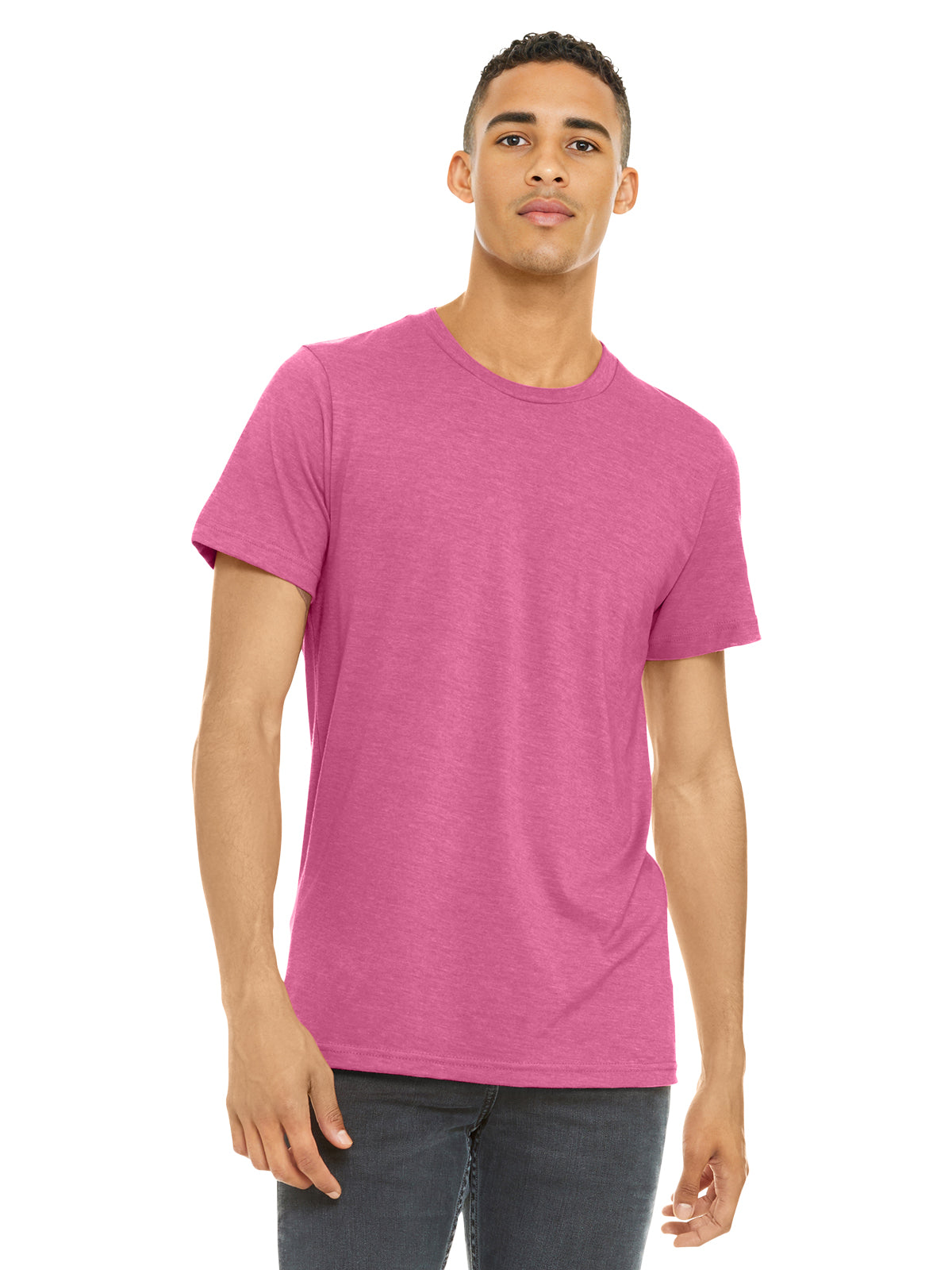 Unisex Heather CVC Short Sleeve Tee - BC3001CVC - Heather Charity Pink