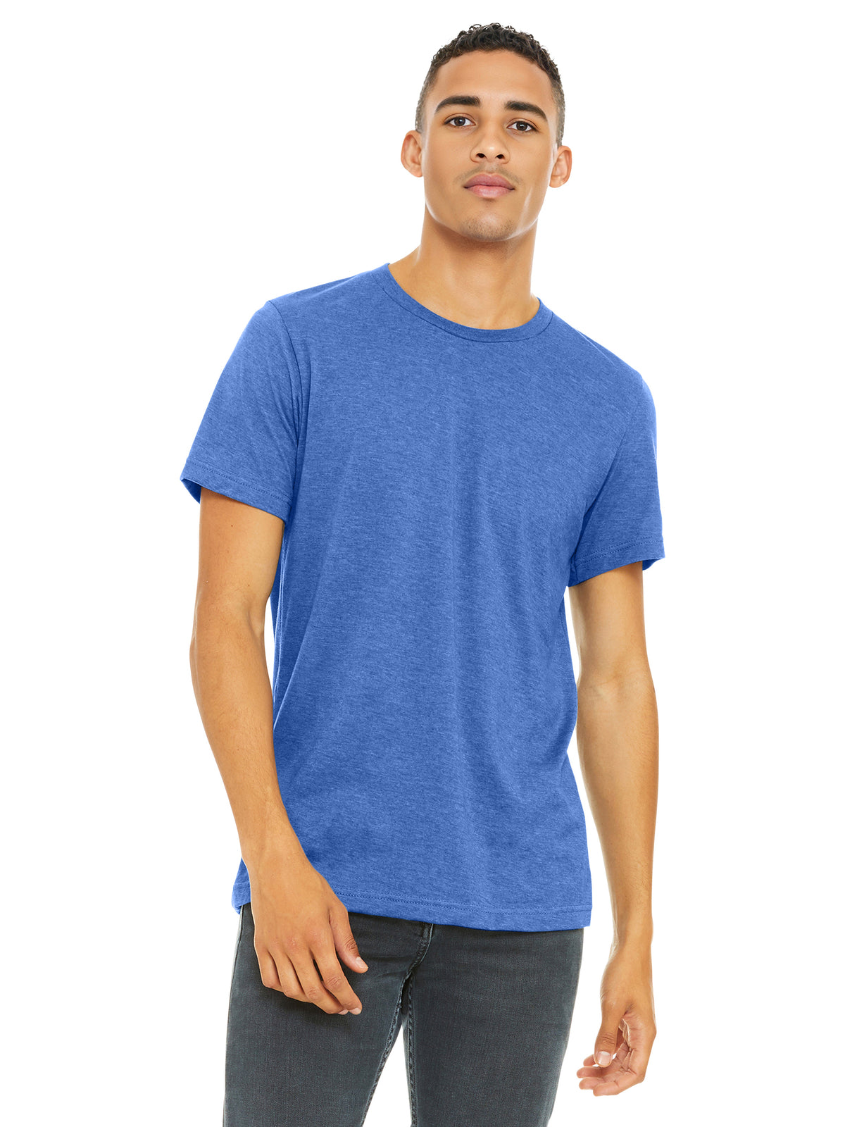 Unisex Heather CVC Short Sleeve Tee - BC3001CVC - Heather Columbia Blue
