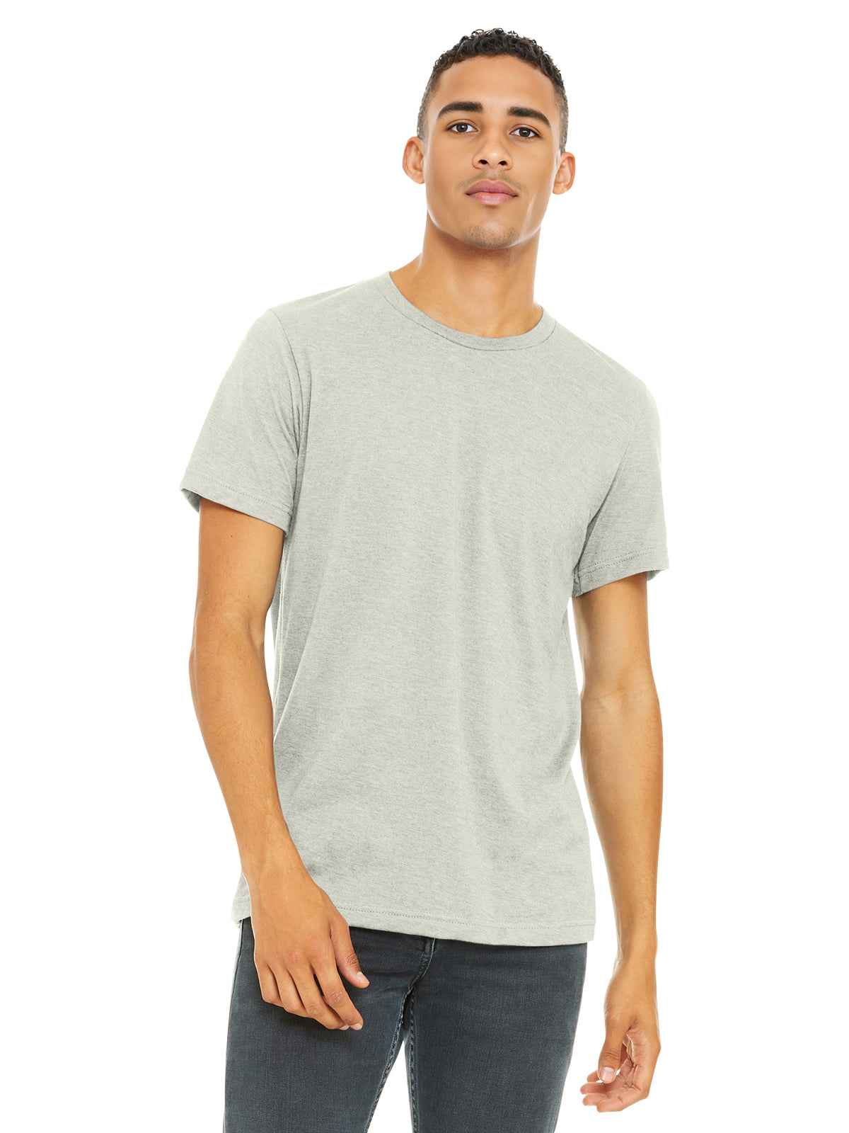 Unisex Heather CVC Short Sleeve Tee - BC3001CVC - Heather Cement
