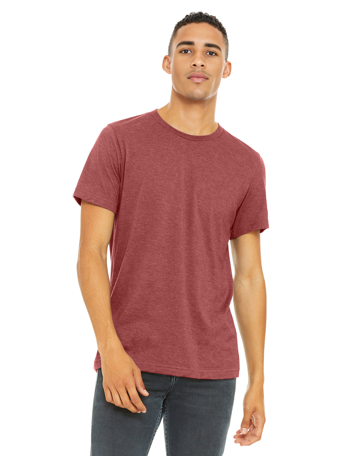 Unisex Heather CVC Short Sleeve Tee - BC3001CVC - Heather Canvas Red