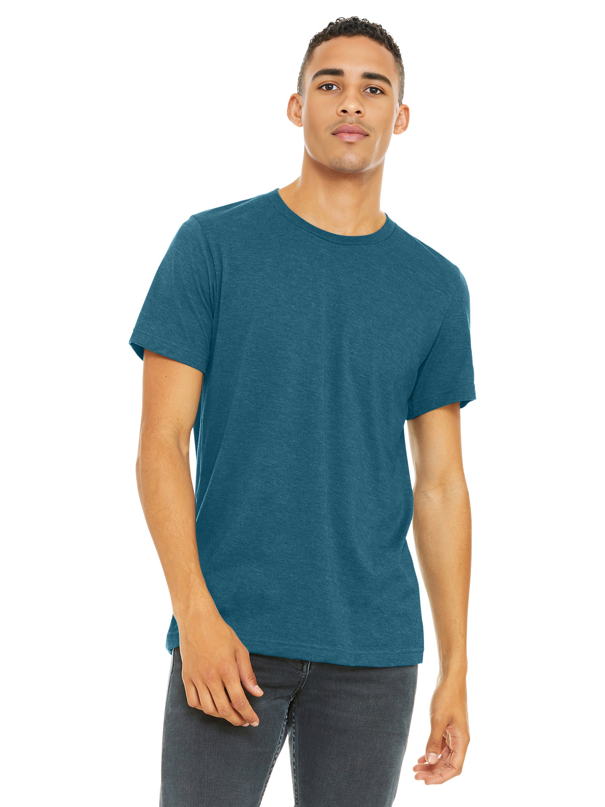 Unisex Heather CVC Short Sleeve Tee - BC3001CVC - Heather Deep Teal