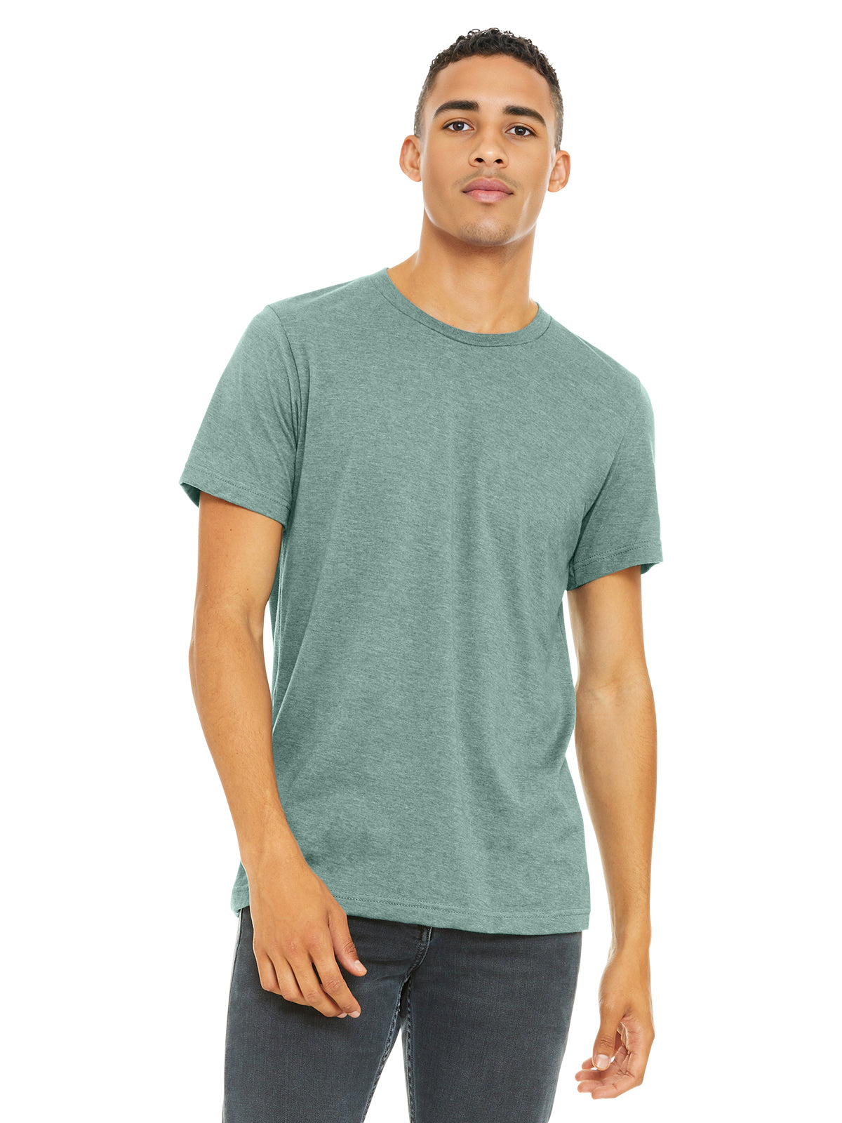 Unisex Heather CVC Short Sleeve Tee - BC3001CVC - Heather Prism Dusty Blue