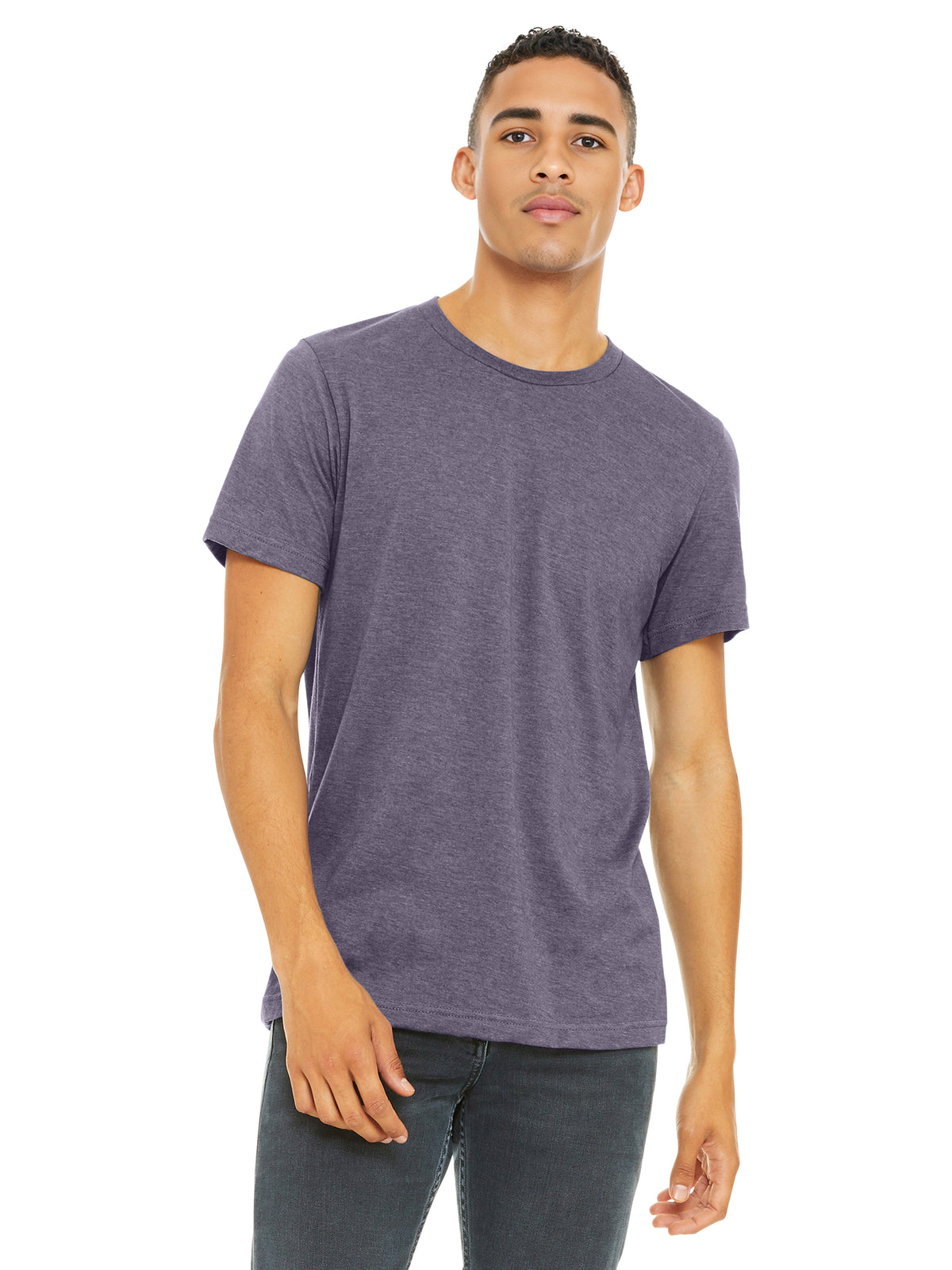 Unisex Heather CVC Short Sleeve Tee - BC3001CVC - Heather Purple