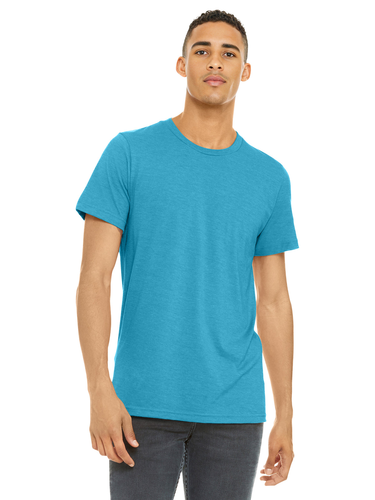 Unisex Heather CVC Short Sleeve Tee - BC3001CVC - Heather Aqua