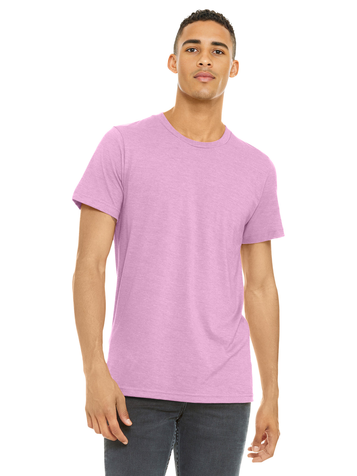 Unisex Heather CVC Short Sleeve Tee - BC3001CVC - Heather Bubble Gum