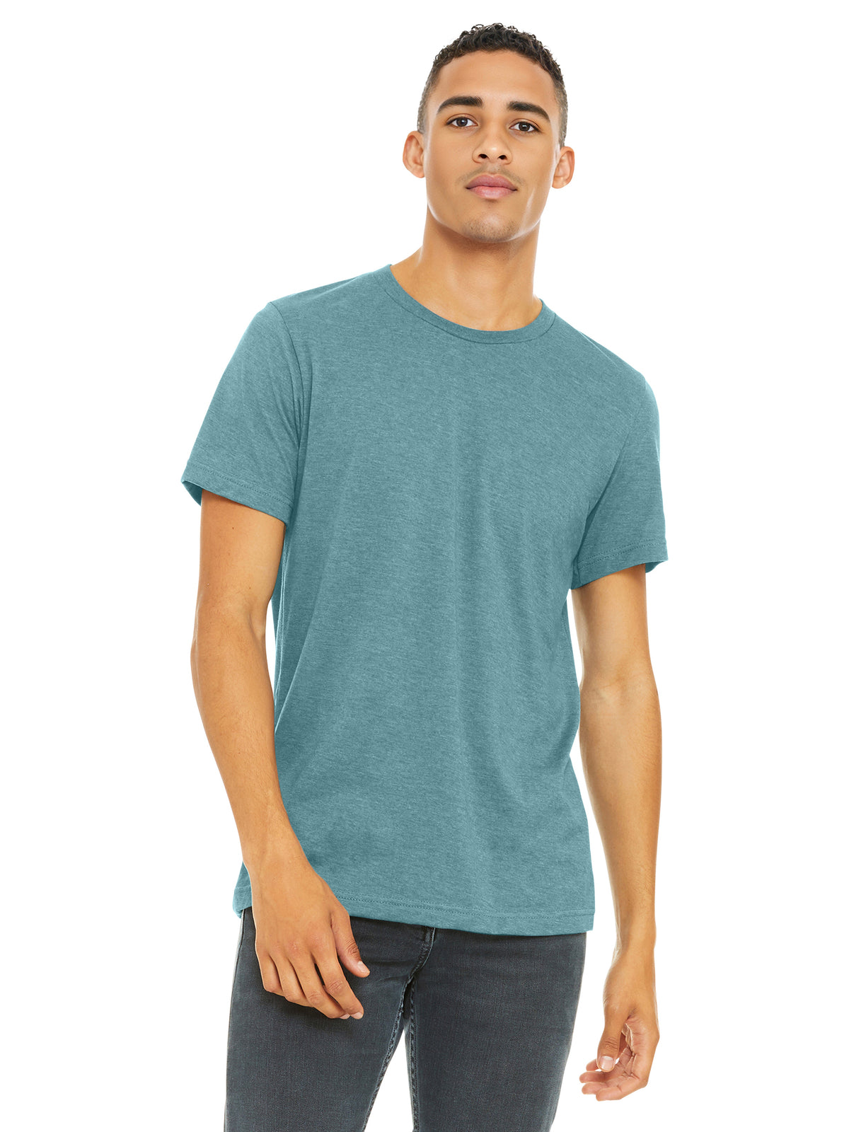 Unisex Heather CVC Short Sleeve Tee - BC3001CVC - Heather Blue Lagoon