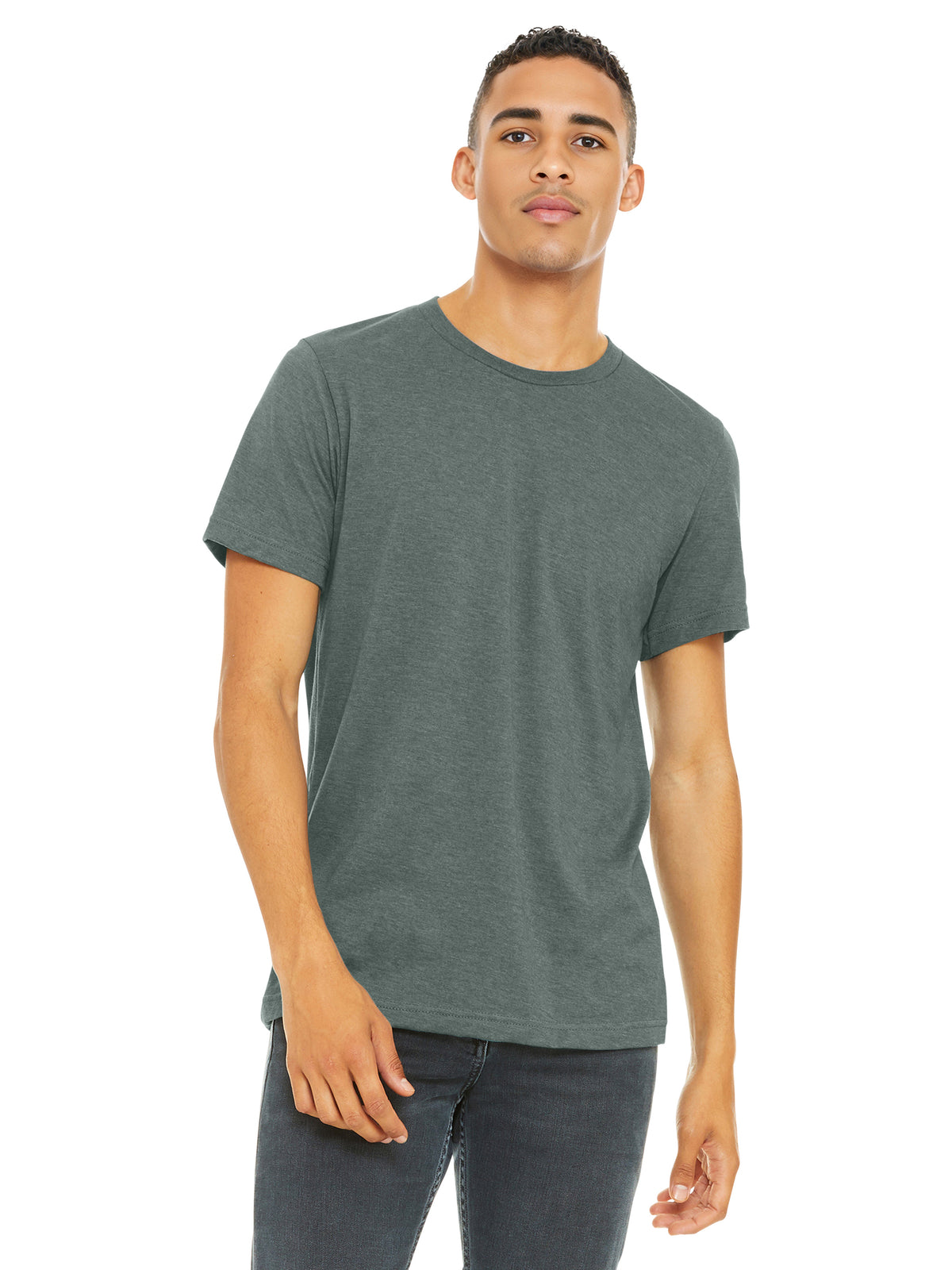 Unisex Heather CVC Short Sleeve Tee - BC3001CVC - Heather Blue Storm
