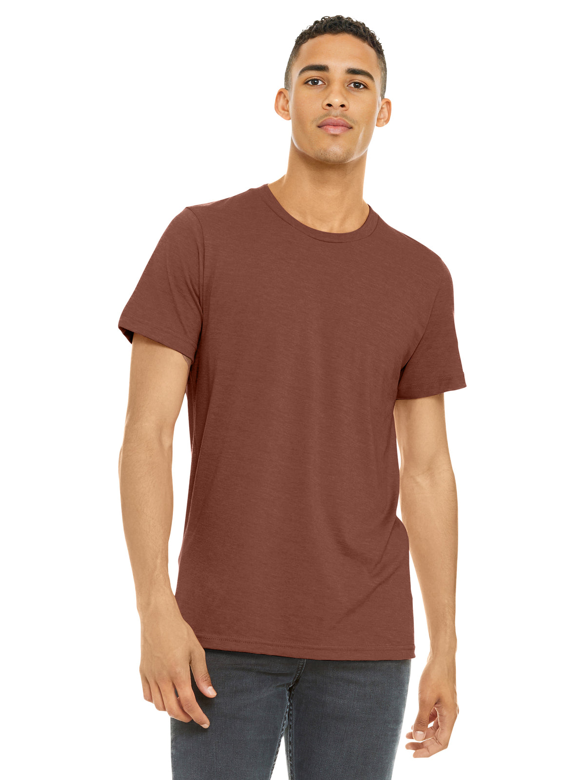 Unisex Heather CVC Short Sleeve Tee - BC3001CVC - Heather Clay