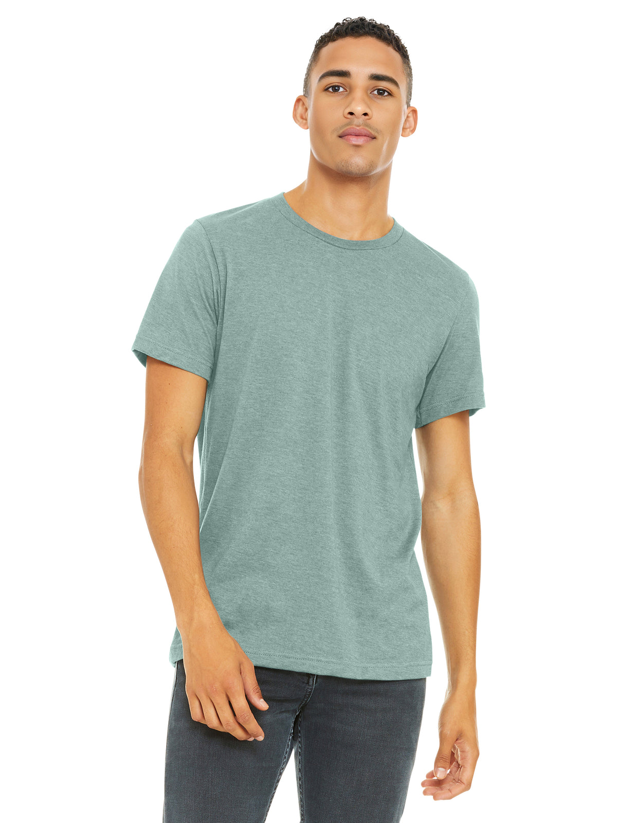 Unisex Heather CVC Short Sleeve Tee - BC3001CVC - Heather Dusty Blue