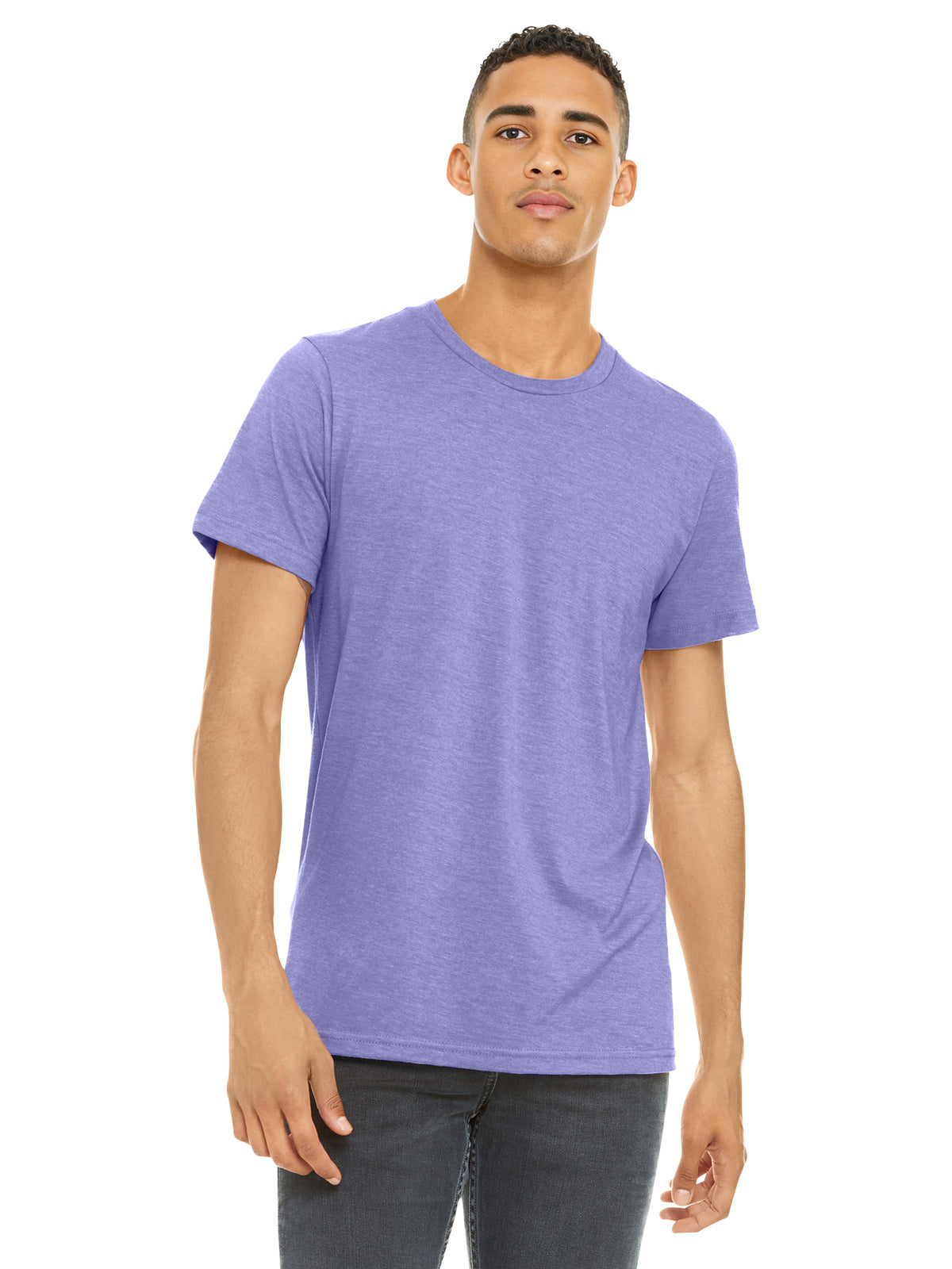 Unisex Heather CVC Short Sleeve Tee - BC3001CVC - Heather Dark Lavender