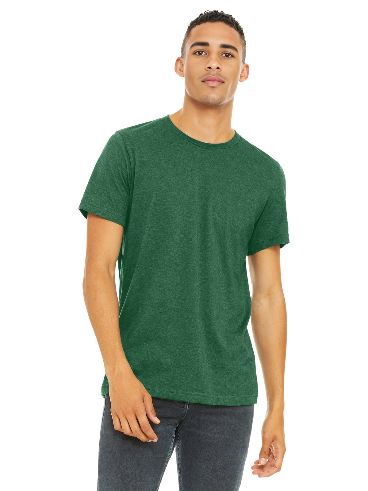 Unisex Heather CVC Short Sleeve Tee - BC3001CVC - Heather Grass Green