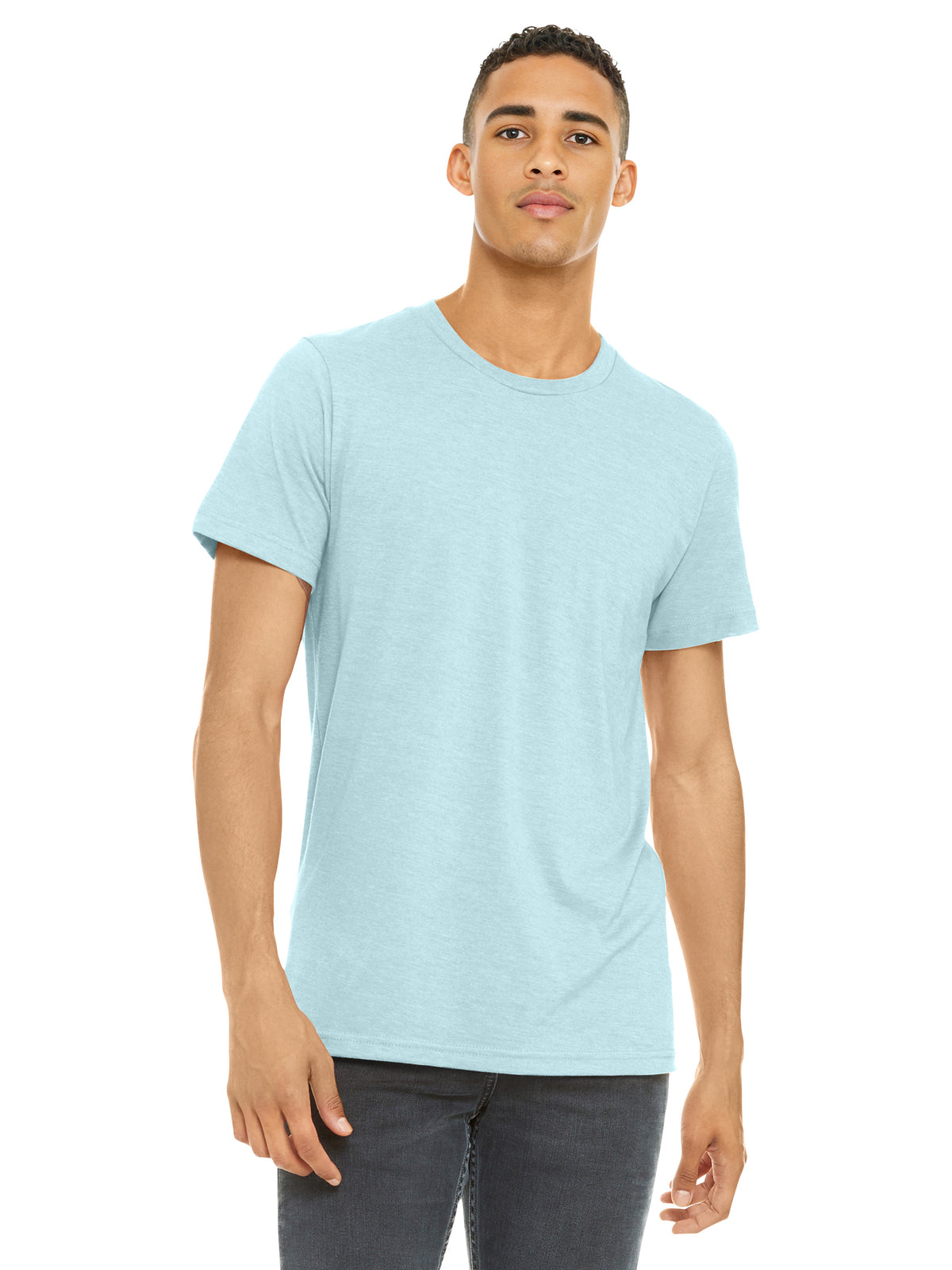 Unisex Heather CVC Short Sleeve Tee - BC3001CVC - Heather Ice Blue