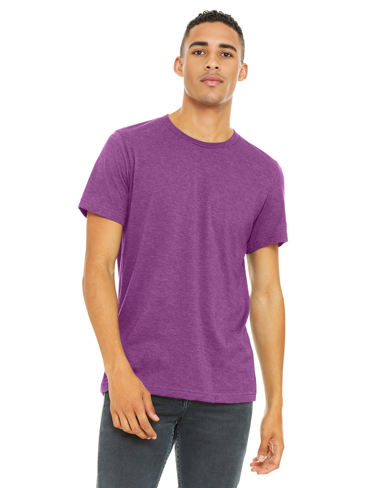 Unisex Heather CVC Short Sleeve Tee - BC3001CVC - Heather Magenta