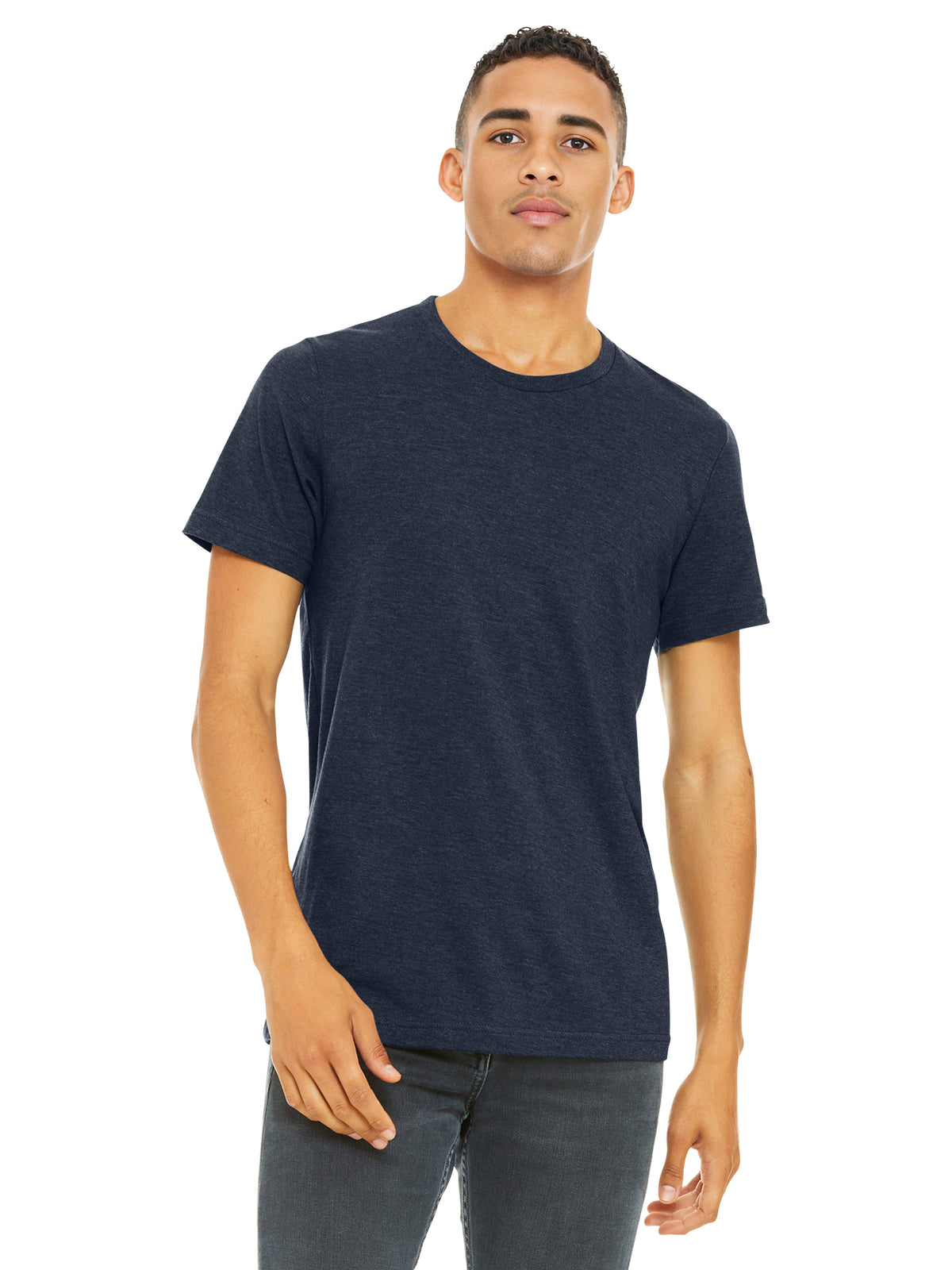 Unisex Heather CVC Short Sleeve Tee - BC3001CVC - Heather Midnight Navy
