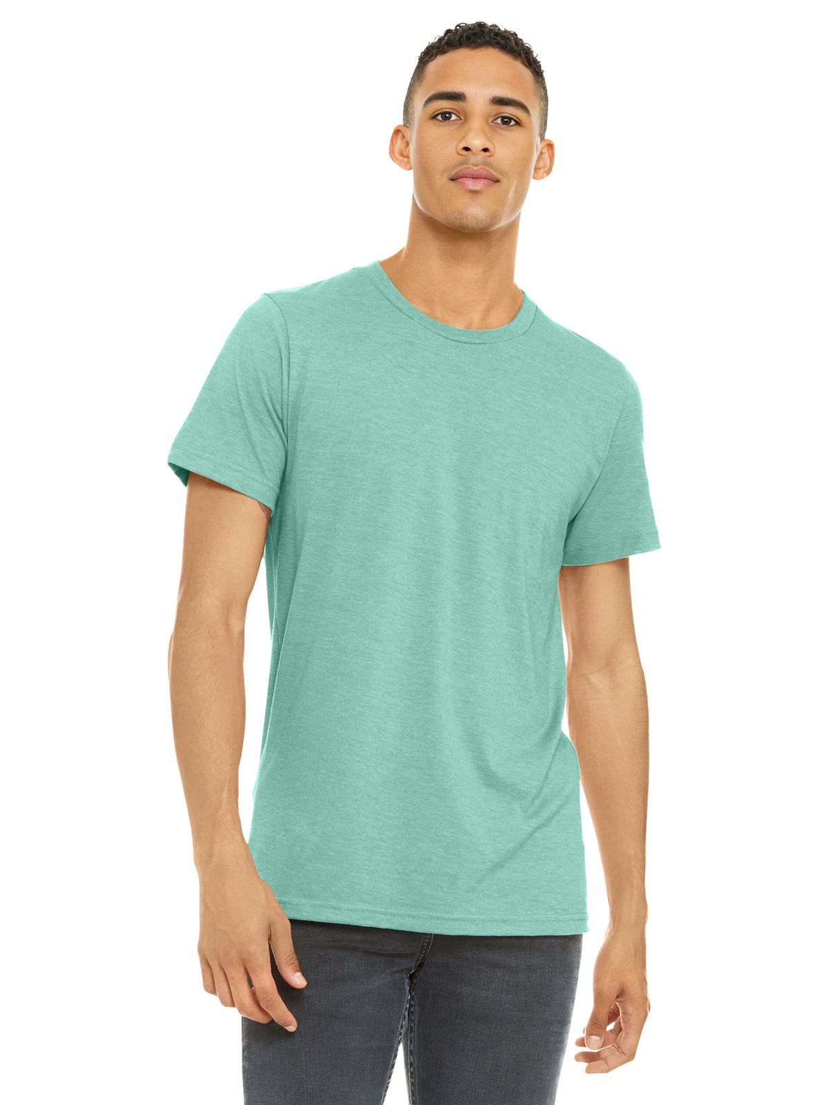 Unisex Heather CVC Short Sleeve Tee - BC3001CVC - Heather Mint